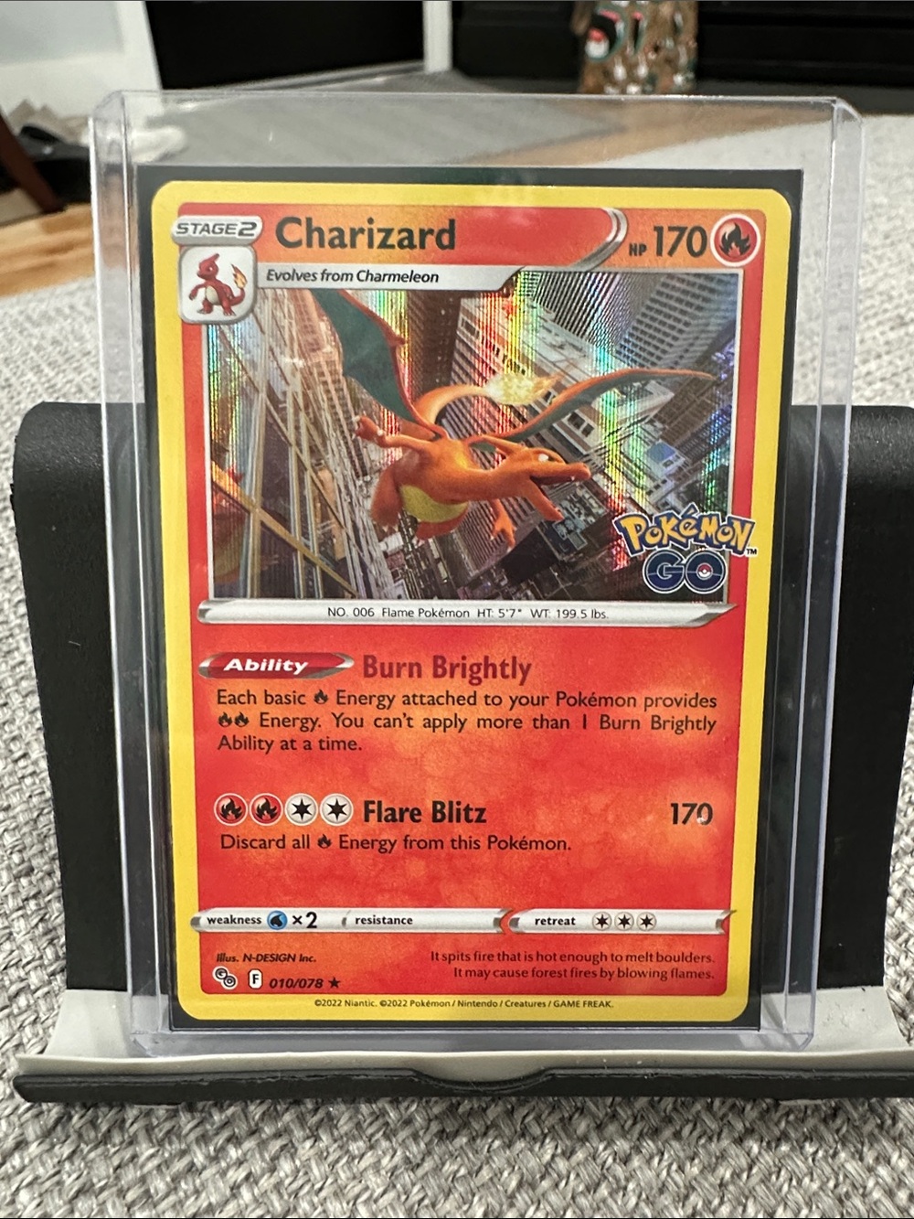 Pokemon Charizard Trading Card - Orange Red Yellow